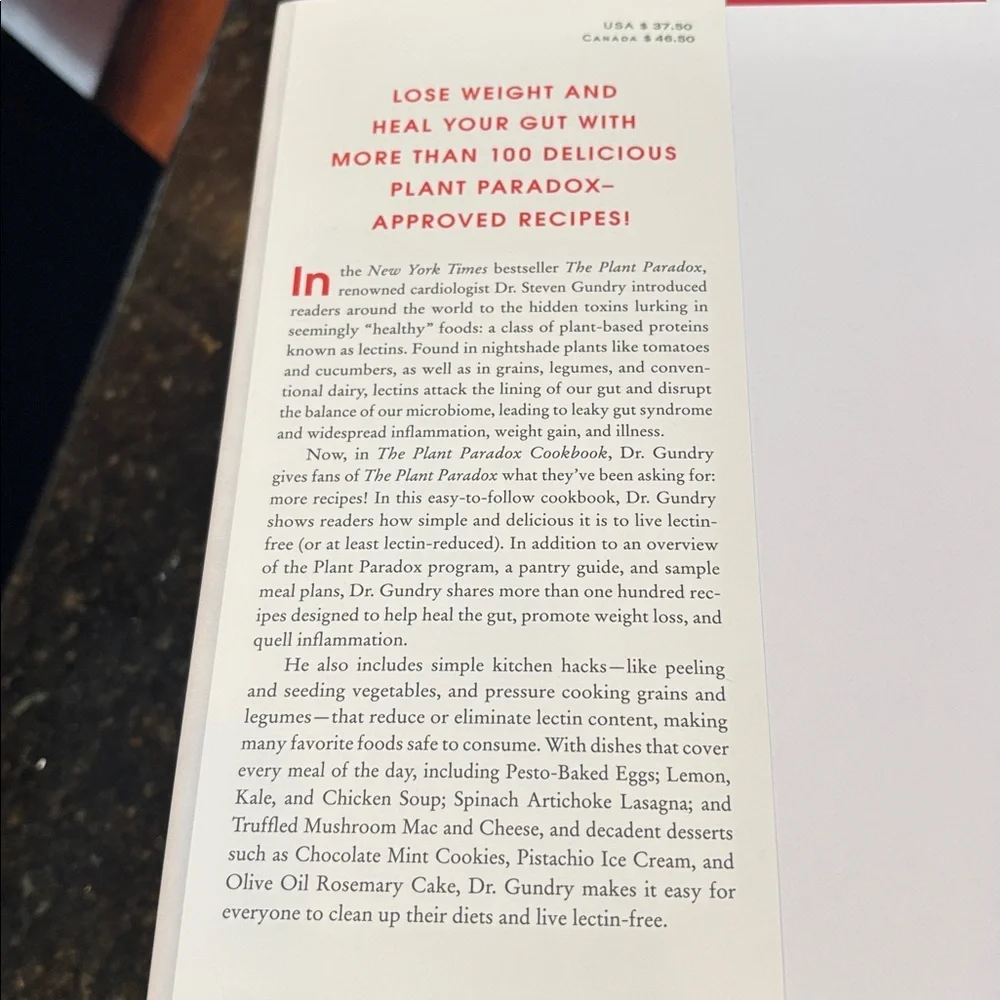 New York Times Best Seller The Plant Paradox Cookbook